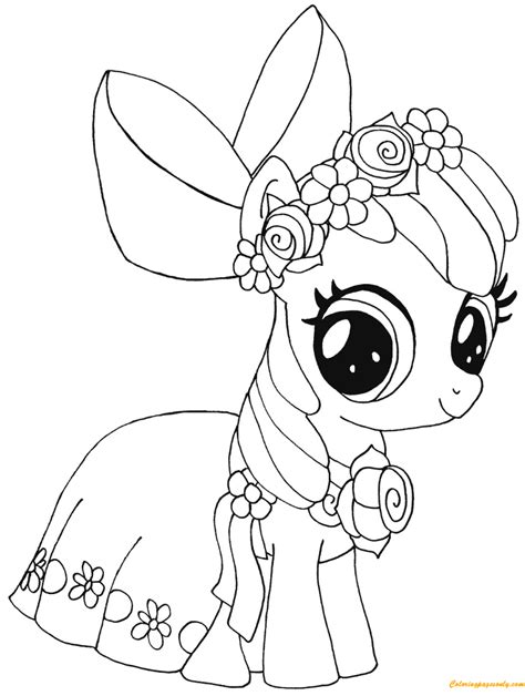 My Little Pony Apple Bloom Coloring Page - Free Printable Coloring Pages