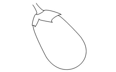 How To Draw A Eggplant Step By Step Eggplant Drawing For Kids