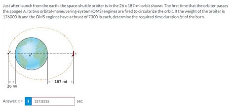 Solved Just After Launch From The Earth The Space Shuttle Chegg