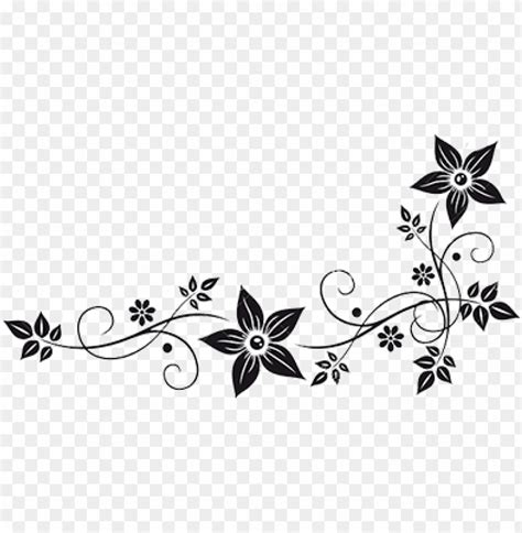 vector graphics flower border black white clip art flowers black