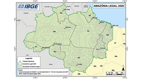 IBGE atualiza limites de municípios na Amazônia Legal MundoGEO