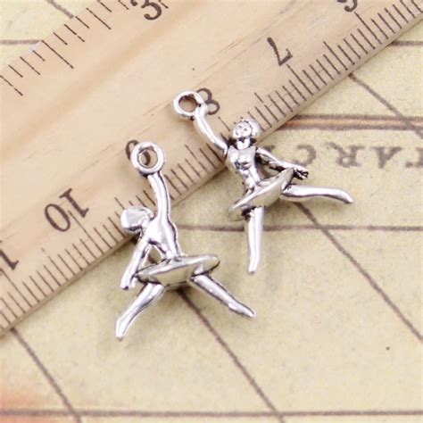 Pcs Charms Baller Dancer X Mm Tibetan Silver Plated Pendants