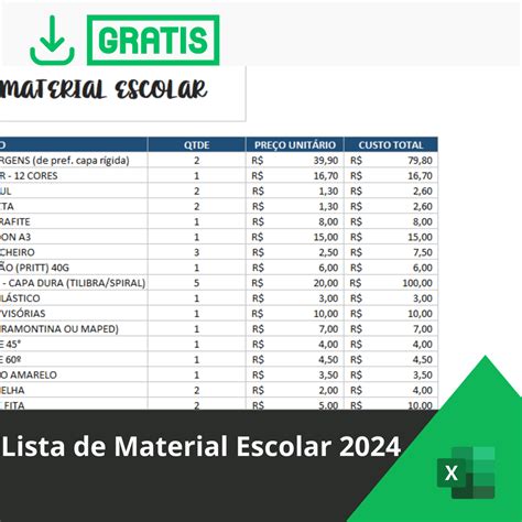 Lista De Materia - Lista de Material Escolar 2024