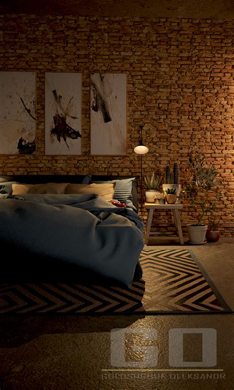 loft style bedroom design on Behance