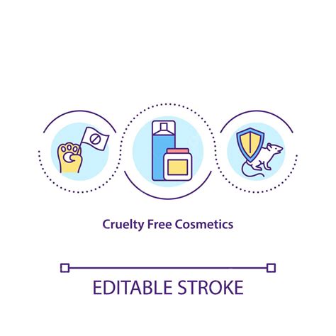 Cruelty Free Cosmetics Concept Icon Outline Mark Up Vector Outline