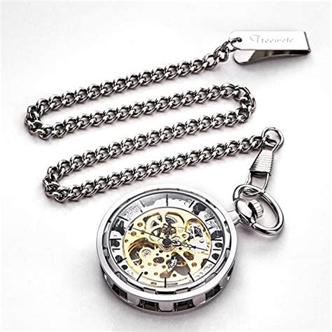 TREEWETO Men S Pocket Watch Hollow Steampunk Skeleton Dial Visible