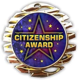 Citizenship Award Medal, blue insert, gold star