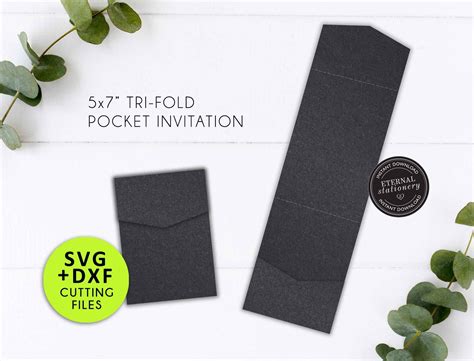 X Pocket Wedding Invitation Template Long Vertical Etsy Australia