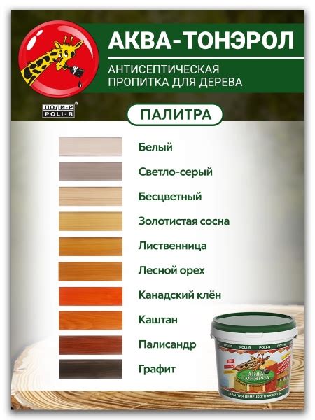 Пропитка Аква Тонэрол Poli-R для дерева акриловая купить в интернет ...