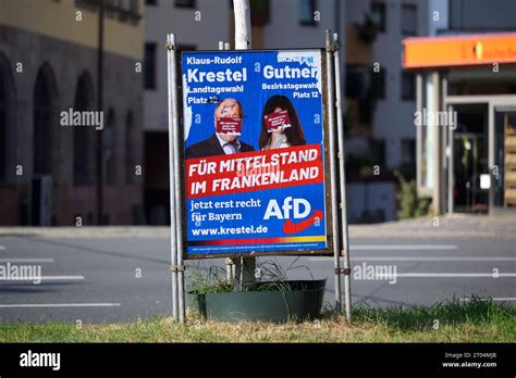 Ein Afd Wahlplakat Mit Den Verunstalteten Fotos Der Kandidaten Klaus