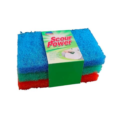 Home Line Scour Power Multi Purpose Sponge Scouring Pad 3pcs Azha