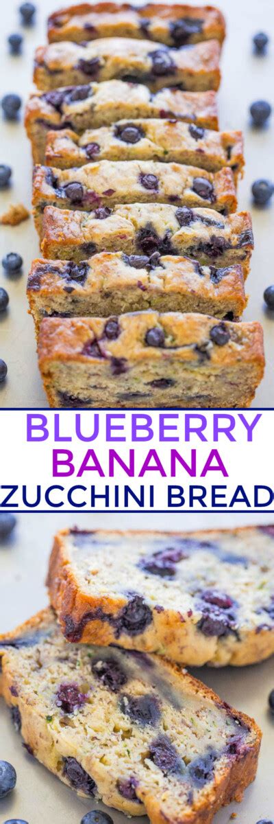 Easy Banana Zucchini Bread With Blueberries Averie Cooks