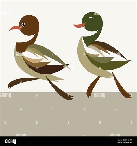 Two Little Ducks Stock Vector Images Alamy