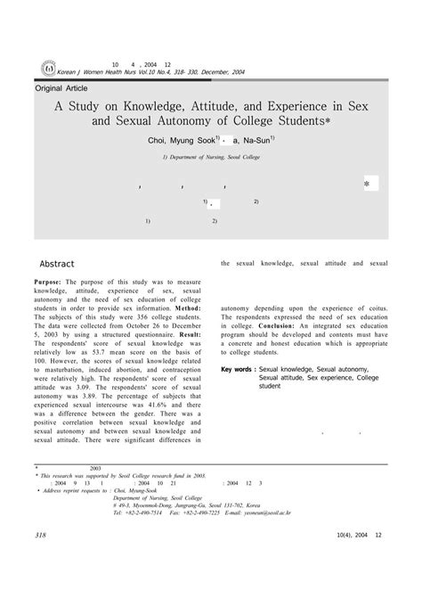 A Study On Knowledge Attitude And Experience In Sex And Sexual