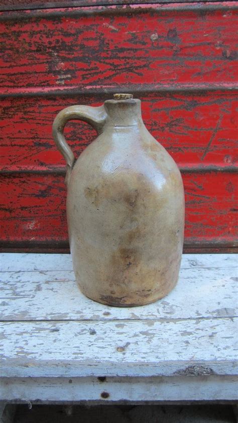 Primitive Antique Hooch Jug Old Time Stoneware Crock Jug Old Etsy