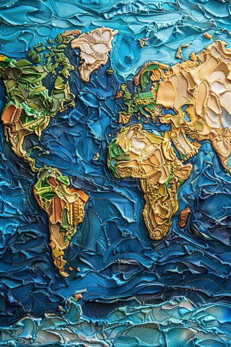 World Map Painting Illustration Stock Illustration - Illustration of ...