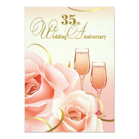 35th Wedding Anniversary Party Invitations 5" X 7" Invitation Card | Zazzle