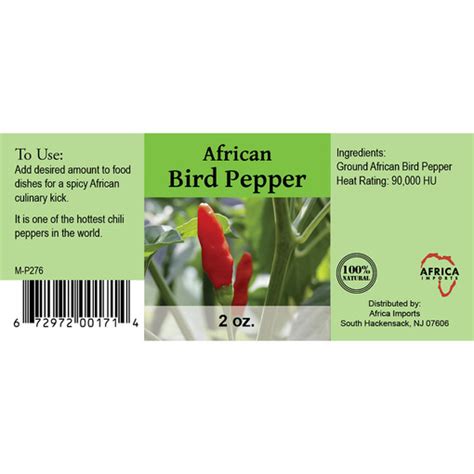 Gourmet African Bird Pepper 2 Oz Herbal Remedies And Edibles