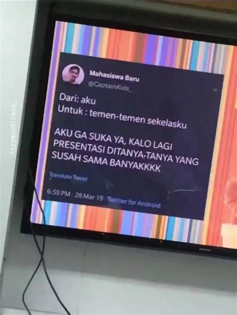 Gambar Nyeleneh Slide Presentasi Kuliah Saat Sesi Tanya Jawab Ini Riset