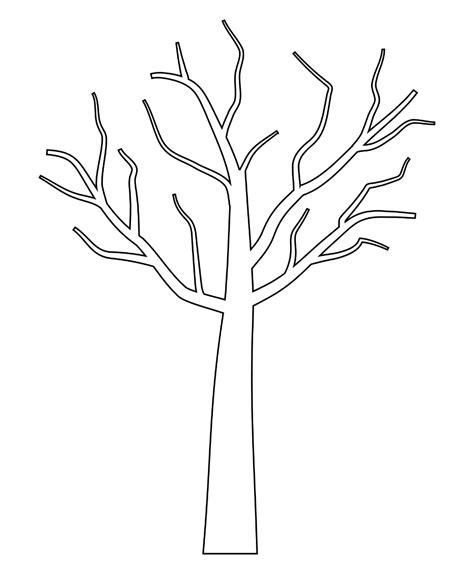 Tree With Branches Template Tree Templates Tree Patterns Simple Tree