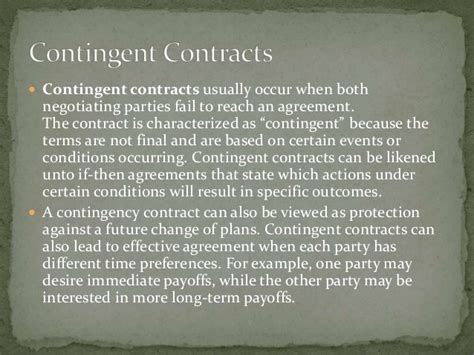 Contingency Contract Examples