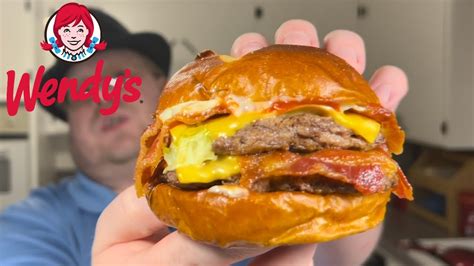 Wendys 10 Pretzel Baconator Review YouTube