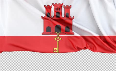 Premium Psd Flag Of Gibraltar Isolated On White Background With Copy