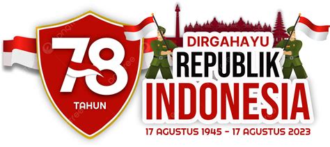 Biglietto Di Auguri Del Giorno Dellindipendenza Indonesiana Capanna Ri Ke 78esimo Logo Ufficiale