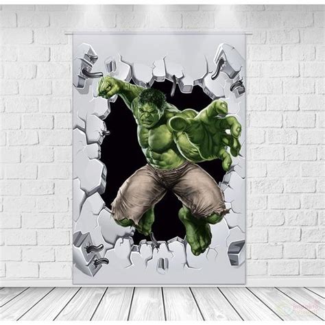 Painel Decora O Retangular Tecido Sublimado Hulk X