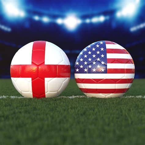 Premium Photo | England vs usa soccer match