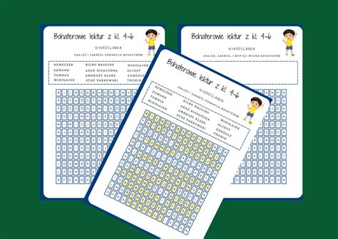 Bohaterowie Lektur Z Klas Wykre Lanka Powt Rka Z Oty Nauczyciel