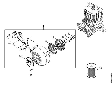 Stihl BR430 Rewind Starter Lawn Turfcare Machinery Parts