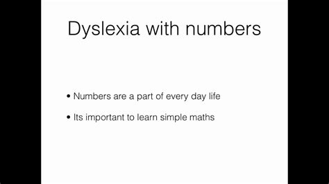 Dyslexia With Numbers Youtube