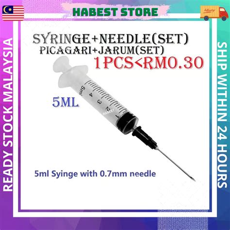 Full Set Disposable Sterile Syringe Jarum Picagari 1ml5ml Luer