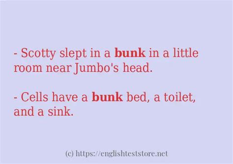 Bunk Some Example Sentences Englishteststore Blog