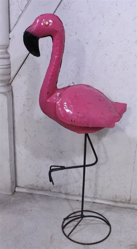 42 Metal Pink Flamingo Bird Yard Art