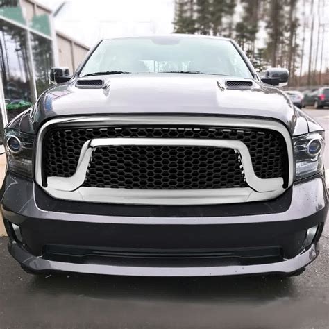 Spec-D Grill Dodge Ram 1500 (2013-2018) [Rebel Style Honeycomb] Black ...