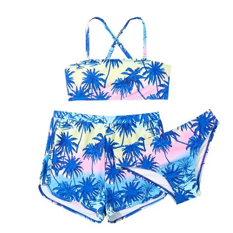 Girls Swimsuit Ruffles Swimwear Outfits Hollow Bikini Summer Set