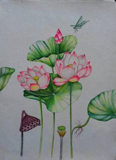 Lotus flower Painting by krishan gupta | Saatchi Art