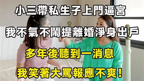 小三帶私生子上門逼宮，我不氣不鬧提離婚淨身出戶，多年後聽到一消息，我笑著大罵報應不爽！ 翠花的秘密” Youtube