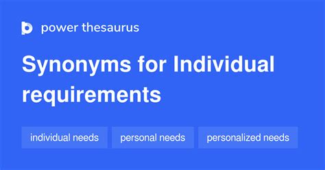 Individual Requirements Synonyms 90 Words And Phrases For Individual