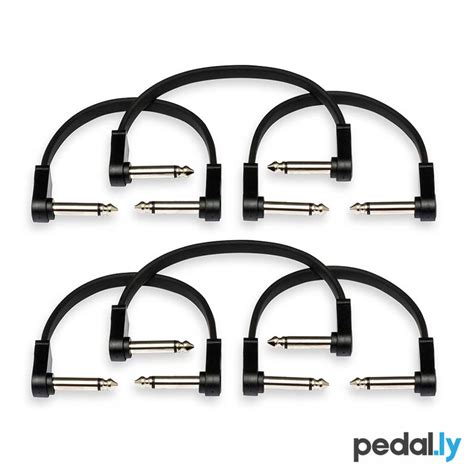 Hosa 6inch Flat Guitar Patch Cables 6 Pc Cfp 606 Pedally