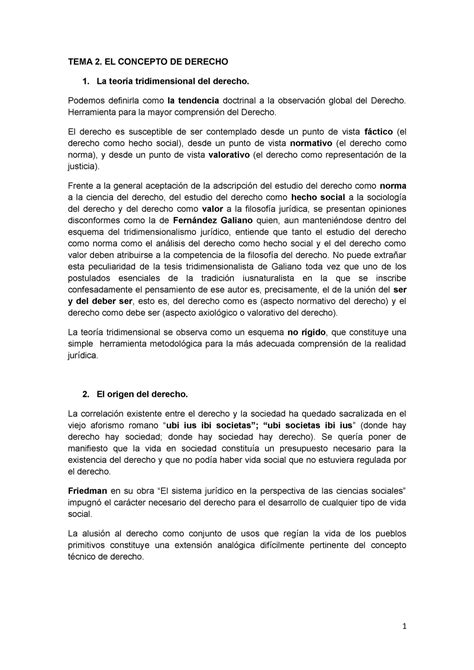 Tema 2 Teoría Apuntes 2 Tema 2 El Concepto De Derecho La Teoría