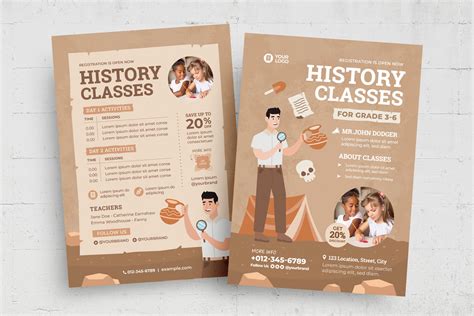 History Education Flyer Template [PSD, AI, Vector] - BrandPacks