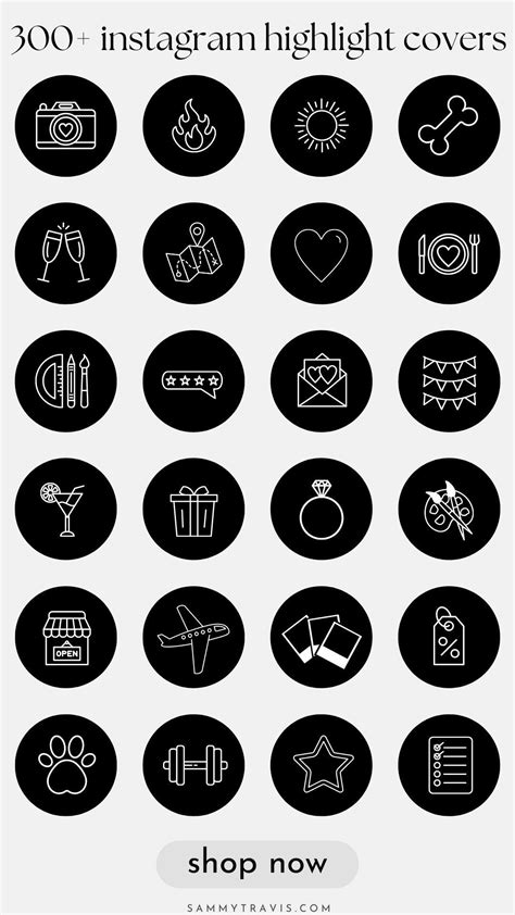 300+ Black and White Instagram Highlight Cover Icons - Sammy Anne ...