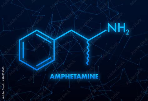 Amphetamine Formula Icon With Amphetamine Formula Vector Illustration