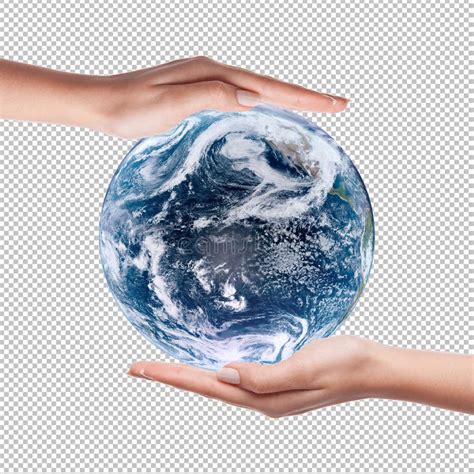 Two Hands Holding Earth Save The World Elements Of This Image