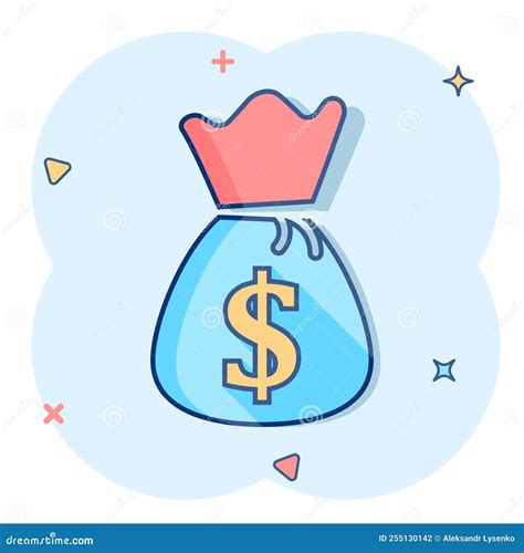 Vector Cartoon Money Bag Icon in Comic Style. Moneybag with Dollar ...