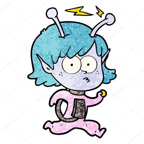 Vector Ilustraci N Dibujos Animados Chica Alien Gena Vector De Stock De