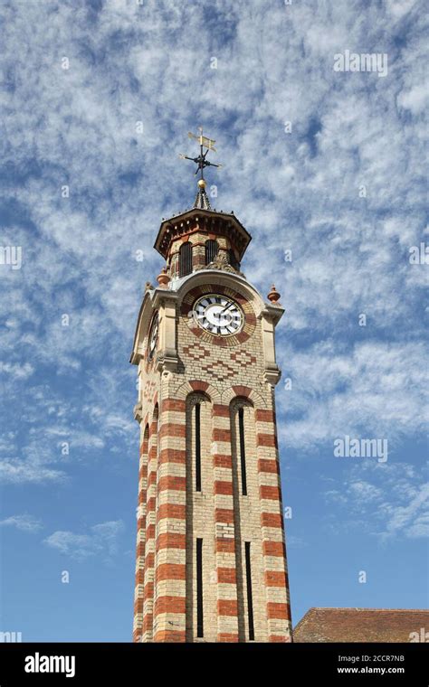 Built In 1847 The Epsom Clock Tower Stand Under Dramatic Clouds In